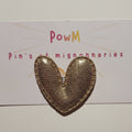 Broche création coeur tout doux doré