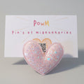 Broche création "le beau cœur a paillettes"