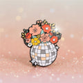 Pin's - boule disco fleurs