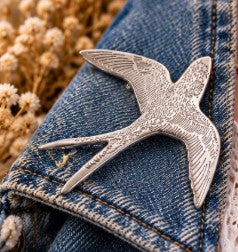 Broche Hirondelle argentée