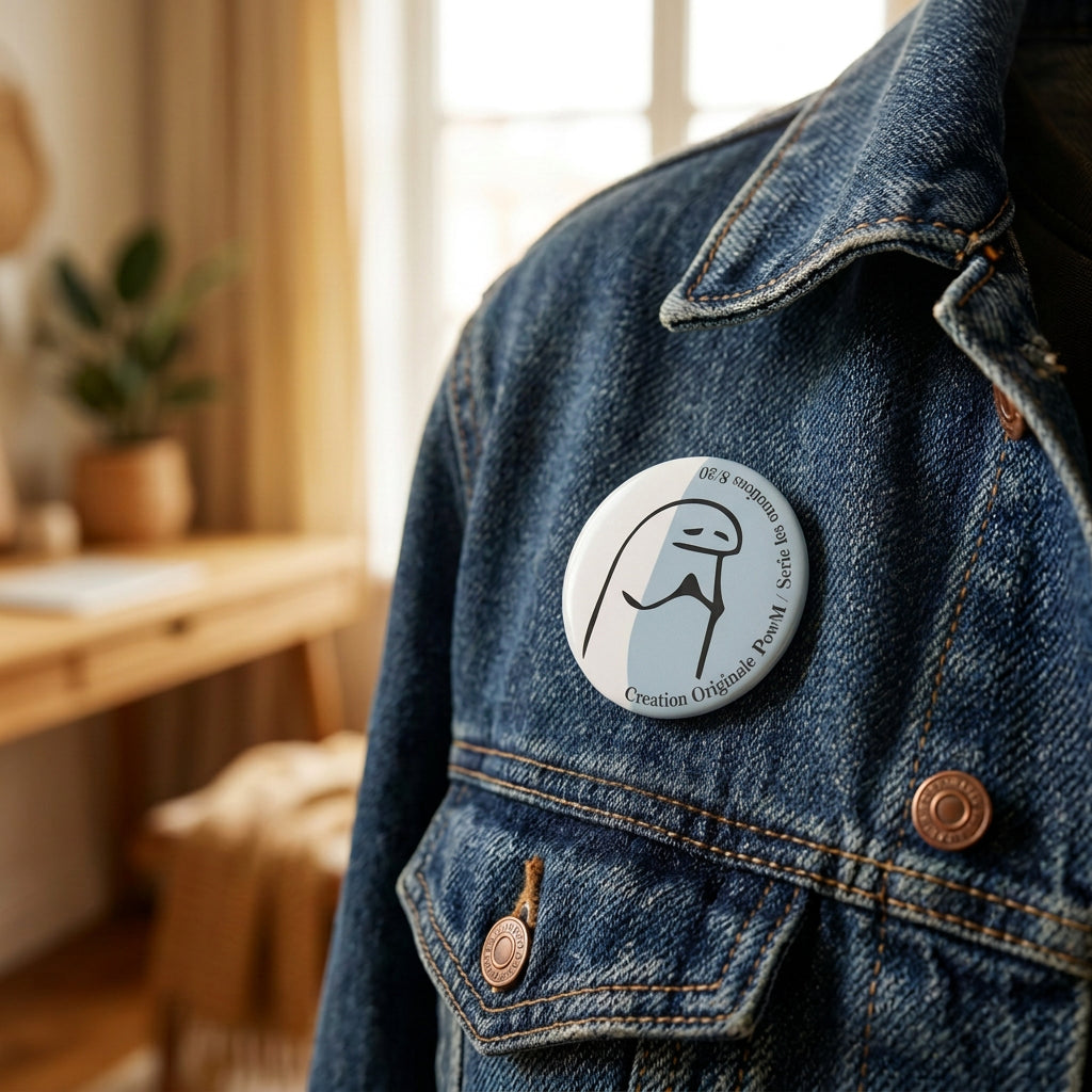 Badge rond Figure sombre inclinée — badge seul