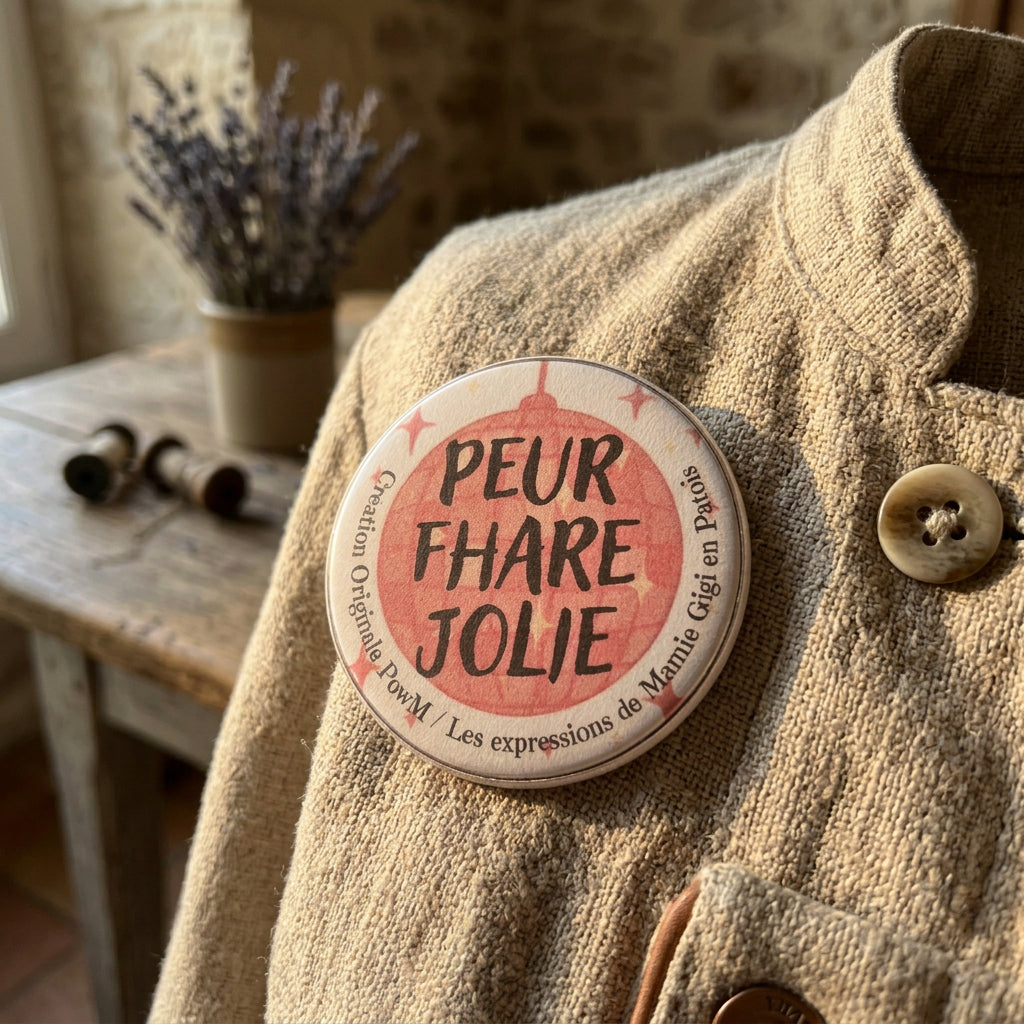 Badge rond - Peur Fhare Jolie — badge seul