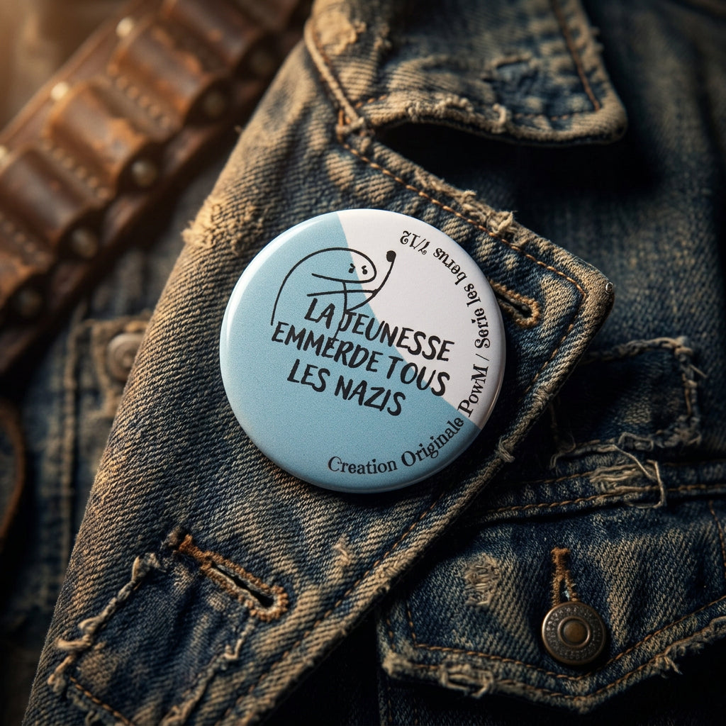 Badge rond - La Jeunesse 'Emmerde Tous les Nazis' — badge seul