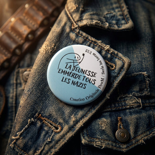 Badge rond - La Jeunesse 'Emmerde Tous les Nazis' — badge seul