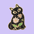 Chat avec fleurs — fond