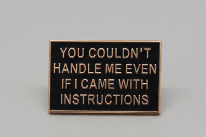 Pin's "you couldn't..."